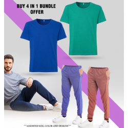 4 in 1 Bundle Offer, Unisex Universal T-Shirt And Tracksuit Set Assorted Colors And Designs